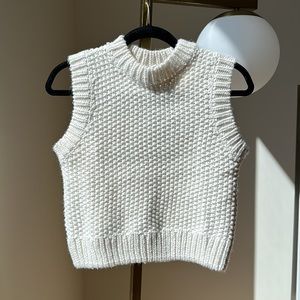 H&M brand new Cream white knitted knit sweater vest size XS $24.99